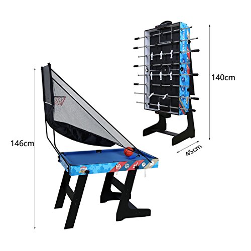 homelikesport Mesa de Juego 5 en 1 para Fútbol Honkey Ping Pong Billar Baloncesto