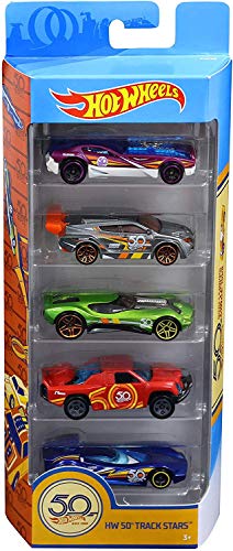 Hot Wheels Pack de 5 vehículos 50 Aniversario, Coches de Juguete (Mattel FWF98)