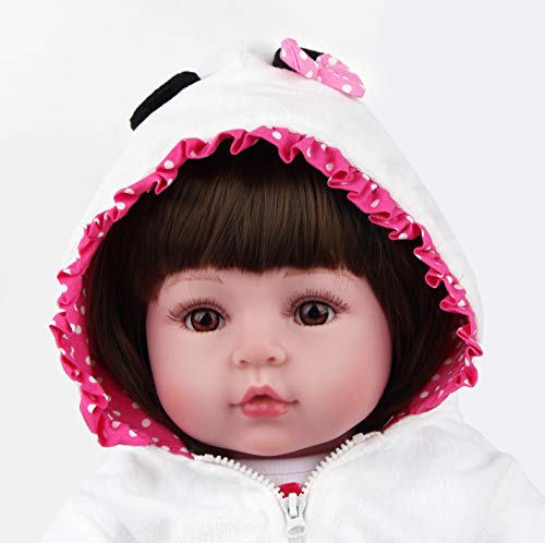 HRYEOY Muñecas Reborn Realista Bebé Reborn Niño Suave Silicona Vinyl Hecha a Mano Reborn Toddlers Regalo Juguetes Muñecos Bebé (2)