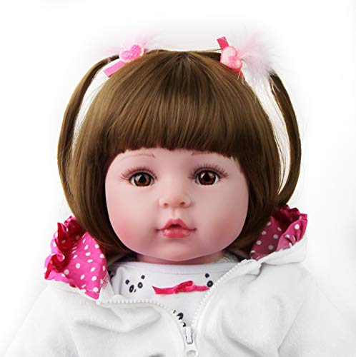 HRYEOY Muñecas Reborn Realista Bebé Reborn Niño Suave Silicona Vinyl Hecha a Mano Reborn Toddlers Regalo Juguetes Muñecos Bebé (2)