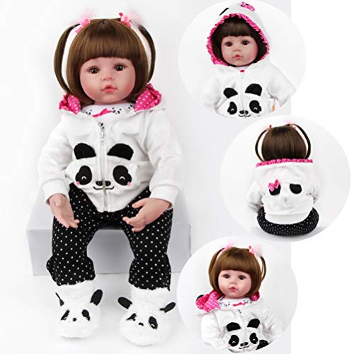 HRYEOY Muñecas Reborn Realista Bebé Reborn Niño Suave Silicona Vinyl Hecha a Mano Reborn Toddlers Regalo Juguetes Muñecos Bebé (2)