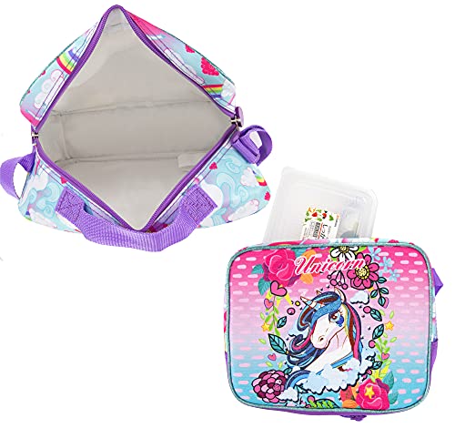 HTgroce - Mochilas Escolares de Unicornio para niñas con Estuche para lápices, etc.- Mochila para niños pequeños con Ruedas para jardín de Infantes, niños, Viajes, Lindos Regalos para niñas