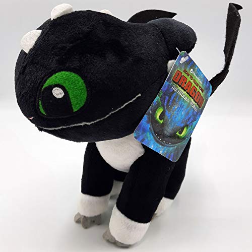 HTTYD Dragons, como Entrenar a tu dragón - Peluche Bebe Dragon Negro de Ojos Verdes 10"/26cm Calidad Super Soft (760017685)