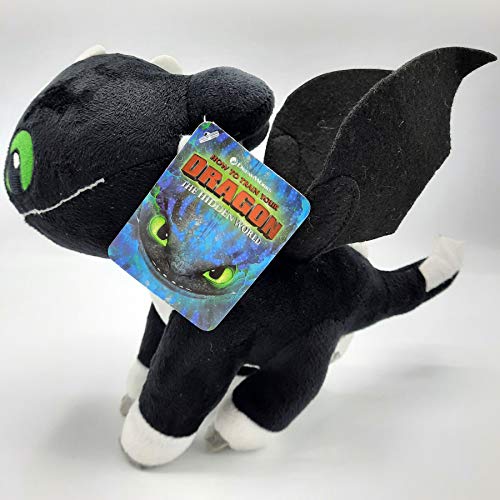 HTTYD Dragons, como Entrenar a tu dragón - Peluche Bebe Dragon Negro de Ojos Verdes 10"/26cm Calidad Super Soft (760017685)