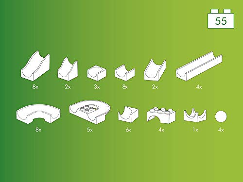 Hubelino-55-teiliges Bahnelemente Set Circuito de Bolas, Multicolor (420473)