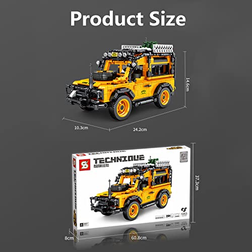 HUILAIBA Technic Land Rover Defender, Technic Maqueta del Nuevo Modelo De Todoterreno,1053Pcs Modelo De 4X4 Rcpara Coche Bloques Kits para Land Rover Defender, Compatible con Lego Technic