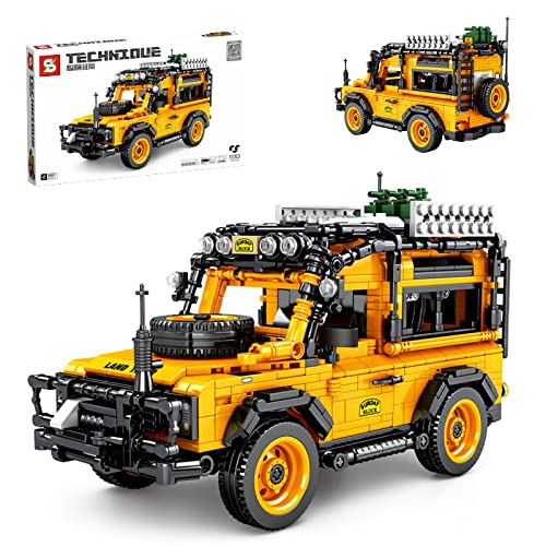 HUILAIBA Technic Land Rover Defender, Technic Maqueta del Nuevo Modelo De Todoterreno,1053Pcs Modelo De 4X4 Rcpara Coche Bloques Kits para Land Rover Defender, Compatible con Lego Technic