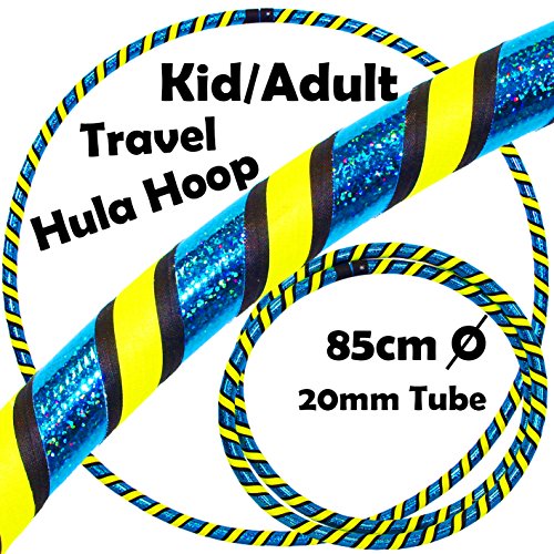 Hula Hoops para niños (Ultra Grip/Glitter Deco) – 3 colores ponderados niños y adultos viaje Hula Hoop (85 cm/33.5 pulgadas) – Hula Hoops para ejercicio