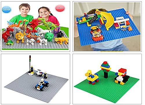 HUYIYI Base para Lego Classic,Pack de 6 Bases para Construir -Classic Base Verde-Azul-Gris-Compatible con Todas Las Grandes Marcas,Juego de Construcción para Niños y Niñas