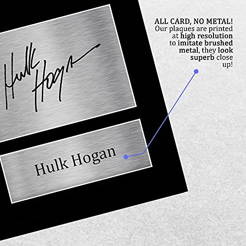 HWC Trading Hulk Hogan A4 Sin Marco Regalo De Visualización De Fotos De Impresión De Imagen Impresa Autógrafo Firmado por WWE WWF Fanáticos De La Lucha