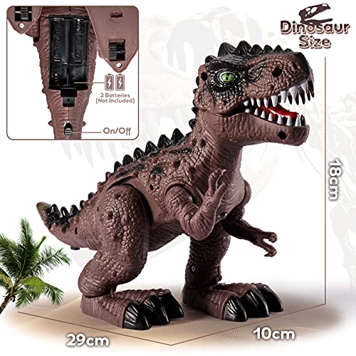 HYAKIDS T Rex Dinosaurios Juguetes con Caminando Proyección LED Luz y Sonido Rugiente Dinosaurio Figura Realista Juegos Regalo Educativo de Navidad para Niños Bebé 3 4 5 Años