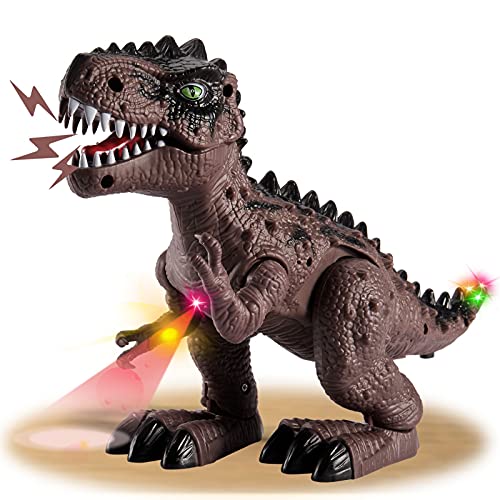 HYAKIDS T Rex Dinosaurios Juguetes con Caminando Proyección LED Luz y Sonido Rugiente Dinosaurio Figura Realista Juegos Regalo Educativo de Navidad para Niños Bebé 3 4 5 Años