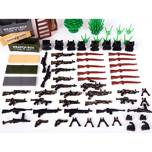 HYZH Juego de armas militares, 175 piezas, casco de caballero y armas personalizadas, juego de armas militares para caballeros, minifiguras de policía, compatible con Lego