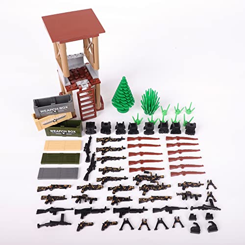 HYZH Juego de armas militares, 175 piezas, casco de caballero y armas personalizadas, juego de armas militares para caballeros, minifiguras de policía, compatible con Lego