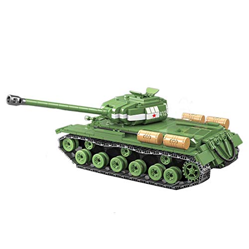 HYZM Bloques de construcción modelo tanque, 1068 piezas Rusia IS-2M tanque de batalla principal pesado WW2 Tanque militar, kits de construcción compatibles con Lego Technic