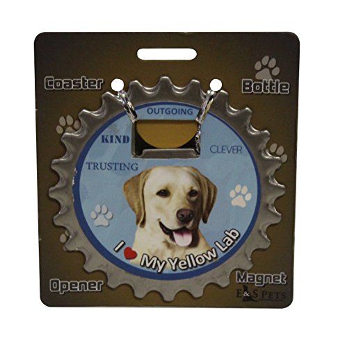 I Love My Yellow Lab: 3 in 1 Coaster, Bottle Opener and Magnet by E&S Pets