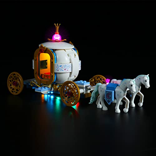 icuanuty Kit de Iluminación LED para Lego 43192, Kit de Luces Compatible con Lego Disney Carruaje Real de Cenicienta (No Incluye Modelo Lego)