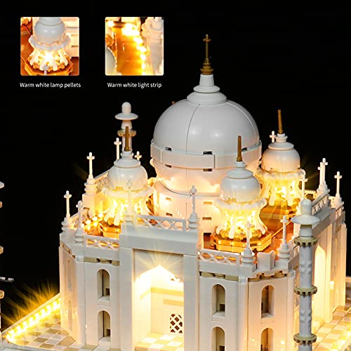 icuanuty Kit De Iluminación LED para Lego Taj Mahal, Espectáculo De Luces Compatible con Lego 21056 (No Incluye El Juego Lego)