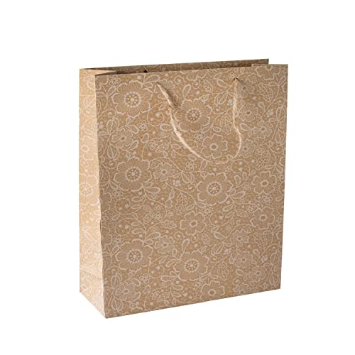 Idena 30247 – Bolsa de Regalo de Flores, 11,5 x 6 x 16 cm, Mezcla FSC, Flores, Bolsa de Transporte, Regalo, Bolsa de Regalo