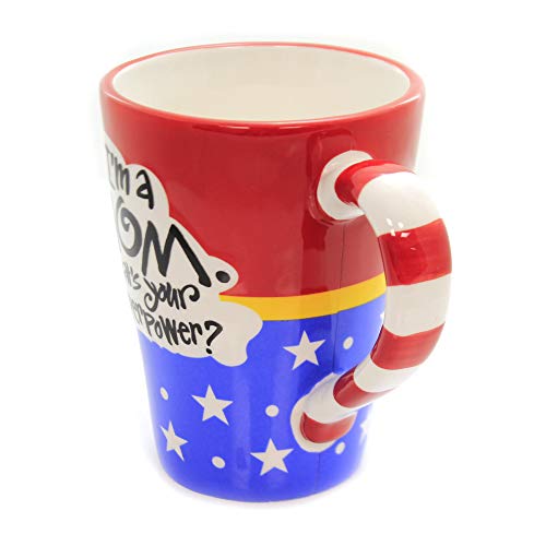 Im A Mom. Whats Your Superpower Wonder Woman Themed Taza De Cerámica