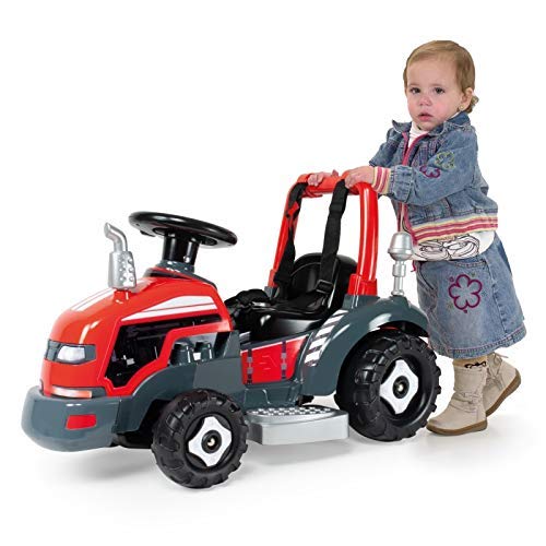 INJUSA - Tractor Little 2 en 1 Eléctrico de 6V y Correpasillos para Niños entre 1 y 3 Años, color rojo (1505)