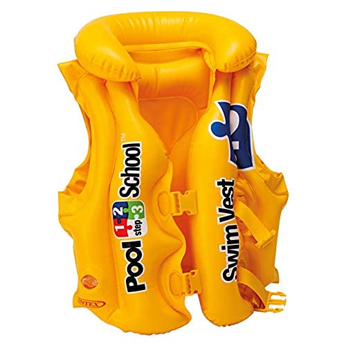 Intex 58660EU - Chaleco hinchable amarillo con hebillas 50 x 47 cm