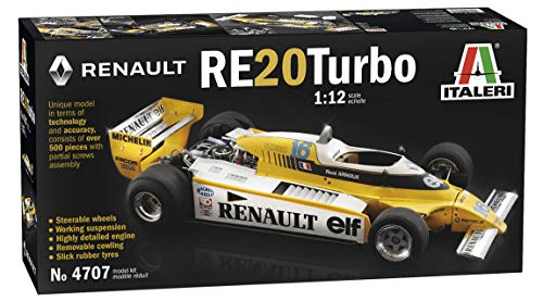 Italeri 4707S-Maqueta de construcción (escala 1:12, Renault RE 20 Turbo, maqueta, modelismo, manualidades, hobby, pegado, plástico), color plateado (4707S)