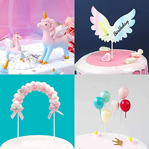 iZoeL Unicornio Decoración de Tartas Cumpleaños Happy Birthday Banderines Globos Arcoiris Cake Topper Decorar Tartas Infantiles Niñas