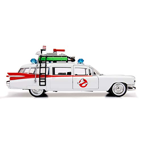 Jada- Cazafantasmas Coche ECTO-1 Metal 1:24 coleccionismo, Color blanco (253235000)