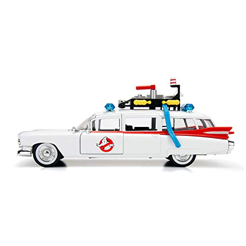 Jada- Cazafantasmas Coche ECTO-1 Metal 1:24 coleccionismo, Color blanco (253235000)