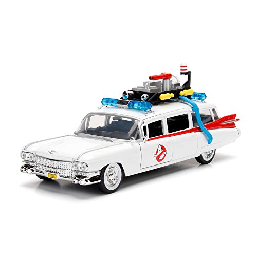 Jada- Cazafantasmas Coche ECTO-1 Metal 1:24 coleccionismo, Color blanco (253235000)