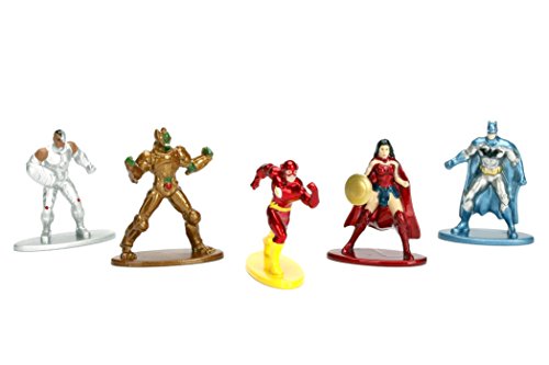 Jada - Nano Metalfig DC Comics Paquete de 5: Paquete 1 (Batman Renacimiento, Cyborg, Wonder Woman, The Flash, Parademon)