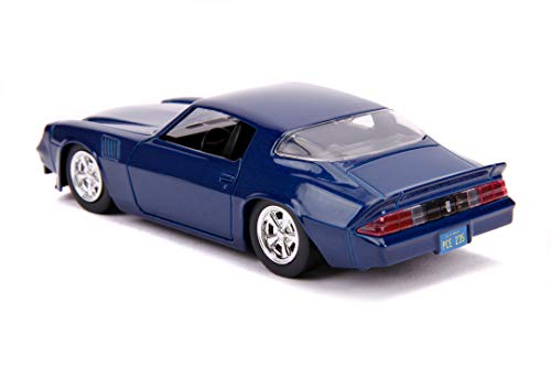 Jada Toys 253252005 Stranger Things Billy's Chevy Camaro, 1979, Z28, Coche de Juguete de Die-Cast, Puertas de Apertura, Escala 1:32, Color Azul