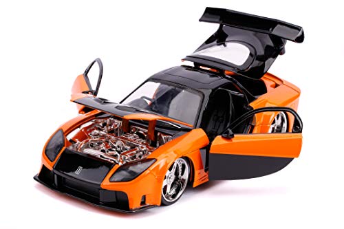 Jada Toys Fast & Furious Mazda RX-7-Coche de Juguete (Escala 1:24), Color Naranja metálico (253203058)