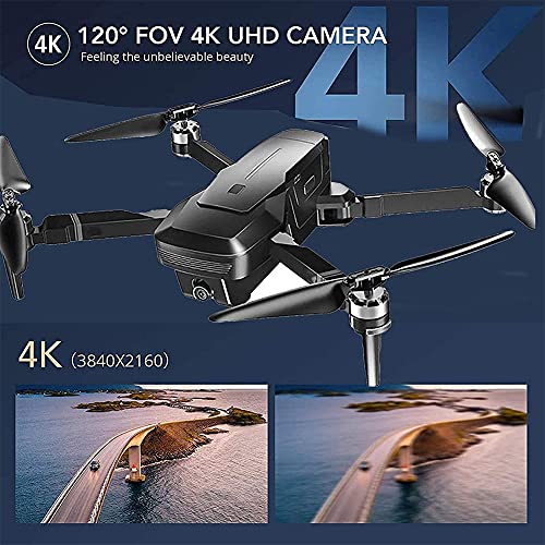 JAJU Drone con cámaras duales 4k para Adultos con visión Nocturna 5G WiFi HD Video en Vivo RC Quadcopter con GPS Auto Return Follow Me Drone portátil, para niños y Principiantes Buen Regalo