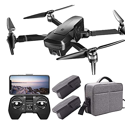 JAJU Drone con cámaras duales 4k para Adultos con visión Nocturna 5G WiFi HD Video en Vivo RC Quadcopter con GPS Auto Return Follow Me Drone portátil, para niños y Principiantes Buen Regalo