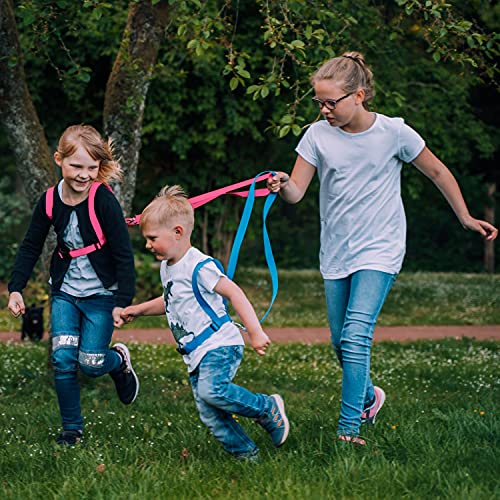 Janna natural goods Arnés de caballo para niños de 3 a 12 años – Correa para jugar para niñas y niños en color rosa – Jinete de caballos, 2 piezas cabestro y correa para correr al aire libre