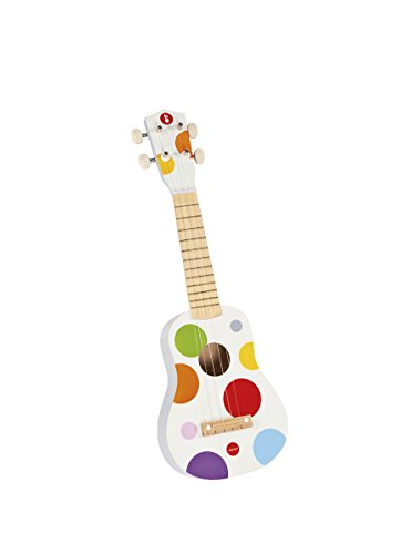 Janod - Ukelele de Madera Confetti - Instrumento musical para niños -Juguete Musical - Desde 3 años, J07597