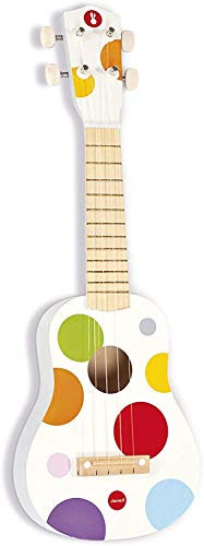 Janod - Ukelele de Madera Confetti - Instrumento musical para niños -Juguete Musical - Desde 3 años, J07597