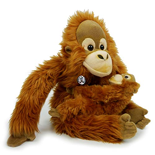 JASINGA - Peluche de orangután con mono humano, 30 cm sentado