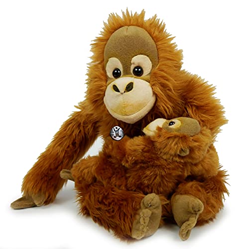 JASINGA - Peluche de orangután con mono humano, 30 cm sentado