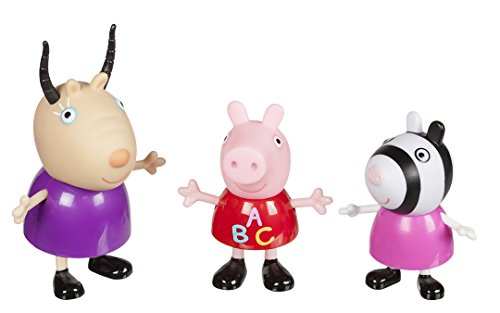 Jazwares 92608 – Peppa Pig – Jardín Infantil con Accesorios, casa de Juegos con 3 Figuras exclusivas Peppa, Zoe Zebra y Madame Gazelle – Juguete Original Peppa para niños a Partir de 2 años