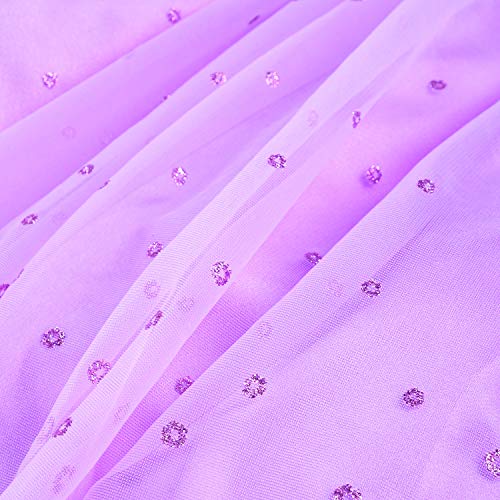 JerrisApparel Niña Princesa Disfraz Flor Navidad Cosplay Fiesta Vestido (5 años, Morado con Accesorios)