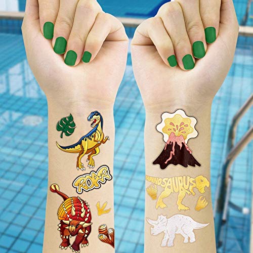 Jiahuade Dinosaurio Tatuajes Temporales,Tatuaje Pegatina Niños Cumpleaños,Pegatinas Dinosaurios Bicicleta,Pegatinas Dinosaurios Ropa,Tatuajes para Niños