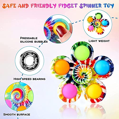 JIASHA Fidget Spinner, 4 Piezas Juguetes Fidget Juguete antiestrés Juguete sensorial Fidget Toy Alivio del Estrés Juguete Burbujas de Empuje Juguetes para los Dedos, para Niños y Adultos (Color 2)