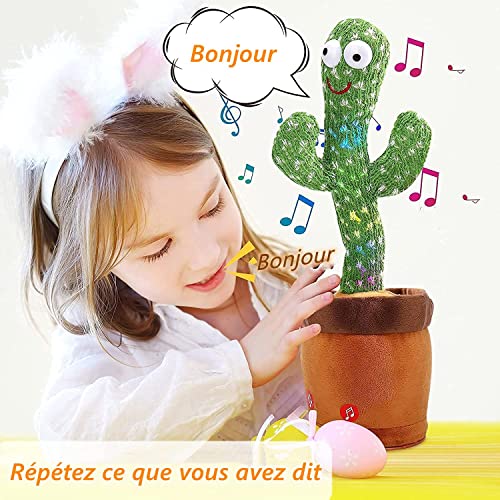 JISON21 Cactus bailando de peluche, cactus parlante que canta y baila, juguete electrónico de cactus, juguete para bailar para niños, juguete de peluche (verde)