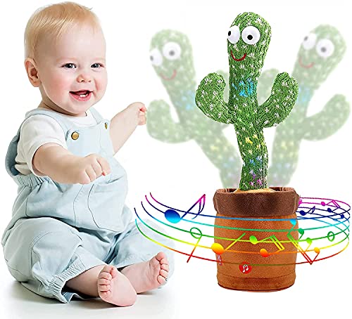 JISON21 Cactus bailando de peluche, cactus parlante que canta y baila, juguete electrónico de cactus, juguete para bailar para niños, juguete de peluche (verde)