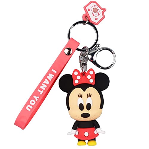 JIUDELE Disney Llavero Mickey Mouse Minnie Pooh oso Pvc Cartoon Animal Anime Figura de Acción Modelo Muñeca Colgante Regalo Chica Juguetes