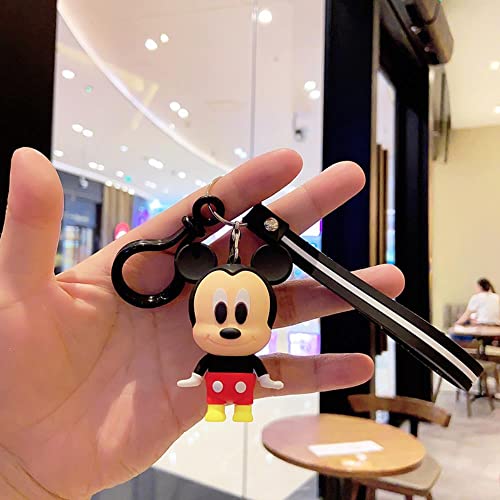 JIUDELE Disney Mickey Mouse Winnie Bear Pooh Stitch Llavero de dibujos animados Anime Figuras Muñeca Llavero Colgante Pareja Bolsa Colgante Juguetes Regalos