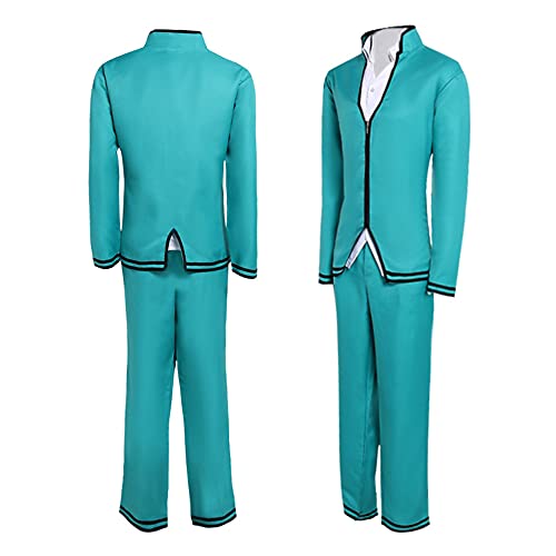 Jiumaocleu Saiki Kusuo No Sai-nan Cosplay Saiki Kusuo Anime Cosplay Disfraces Japonés Niños Uniforme de Escuela Secundaria para Hombre Disfraz de Halloween Cosplay, verde, M